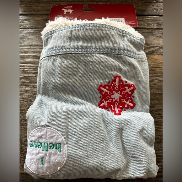 Target Wondershop Denim Sherpa Jacket -L - NWT- Never used - Picture 3 of 5